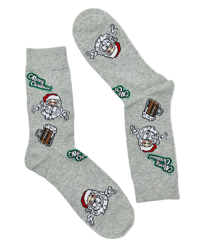 Chaussettes - Père Noël avec bière - Accessoire de Noël amusant