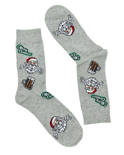 Santa Socks with Beer - Fun Holiday Accessory