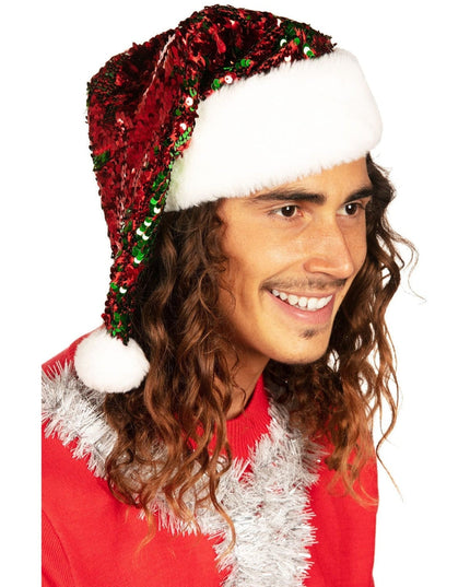Reversible Sequin Santa Hat