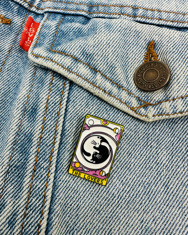 Broche Tarot Chat | Les Amoureux III | Accessoires d'Halloween