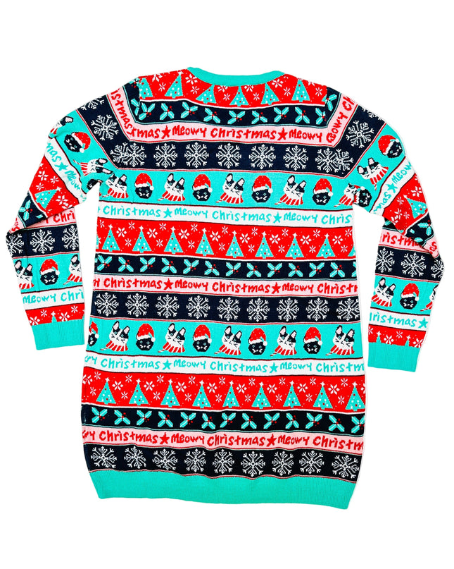 Robe pull de Noël vintage - Chat Noël