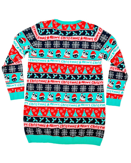 Robe pull de Noël vintage - Chat Noël