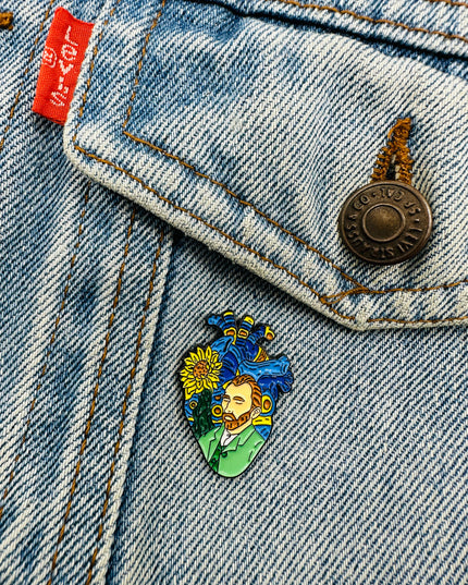 Broche Cœur Gogh - Accessoire artistique inspiré de Van Gogh