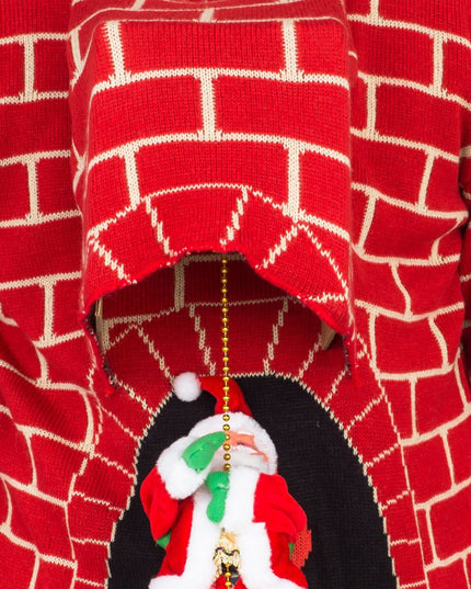 Pull de Noël laid avec cheminée 3D du Père Noël