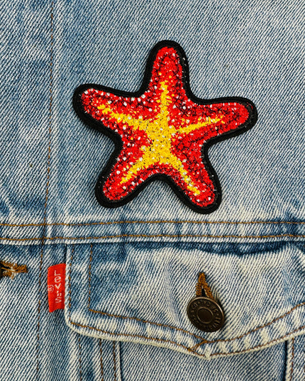 Écusson thermocollant - Étoile de mer rouge