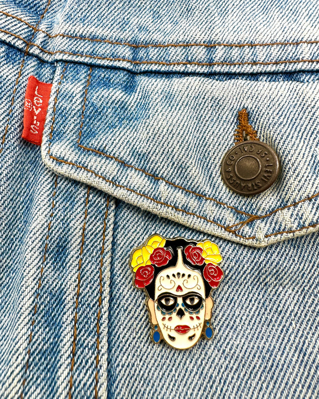 Broche Frida Calavera - Accessoire artistique inspiré par Frida