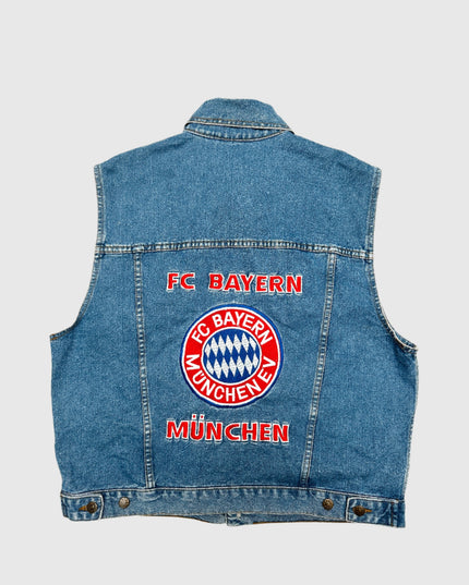 Veste en jean vintage FC Bayern München | Équipement de ventilateur élégant