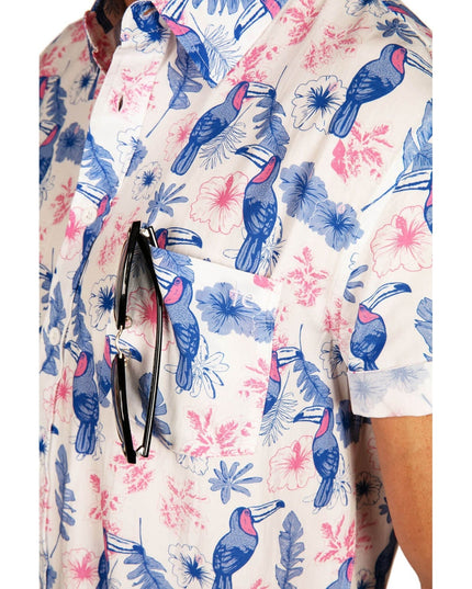Men's Toucan Tango White Hawaiian Shirt