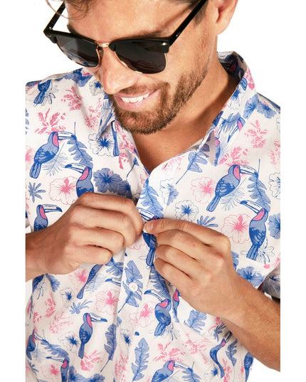 Men's Toucan Tango White Hawaiian Shirt