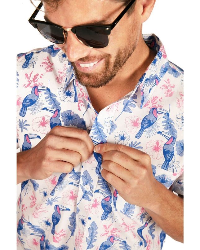 Men's Toucan Tango White Hawaiian Shirt