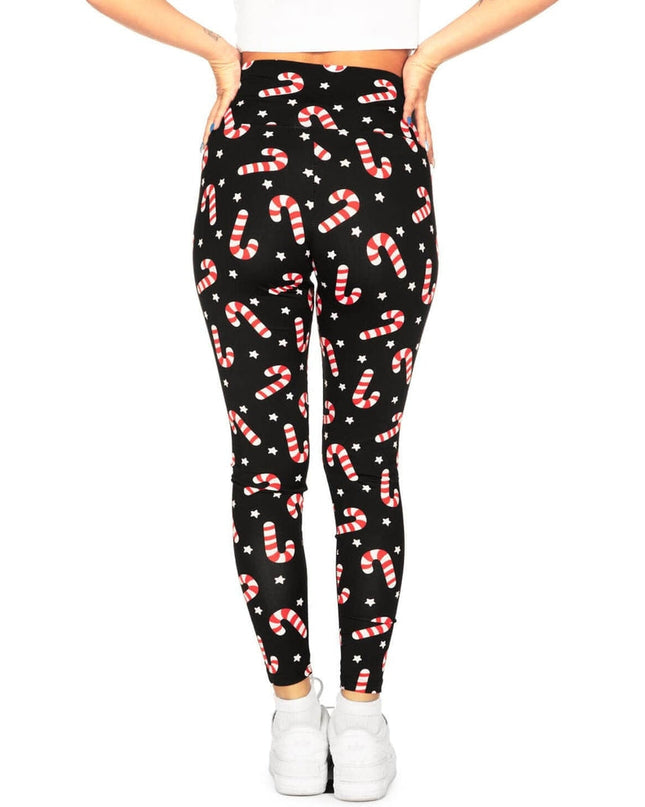 Candy Cane High Waisted Leggings