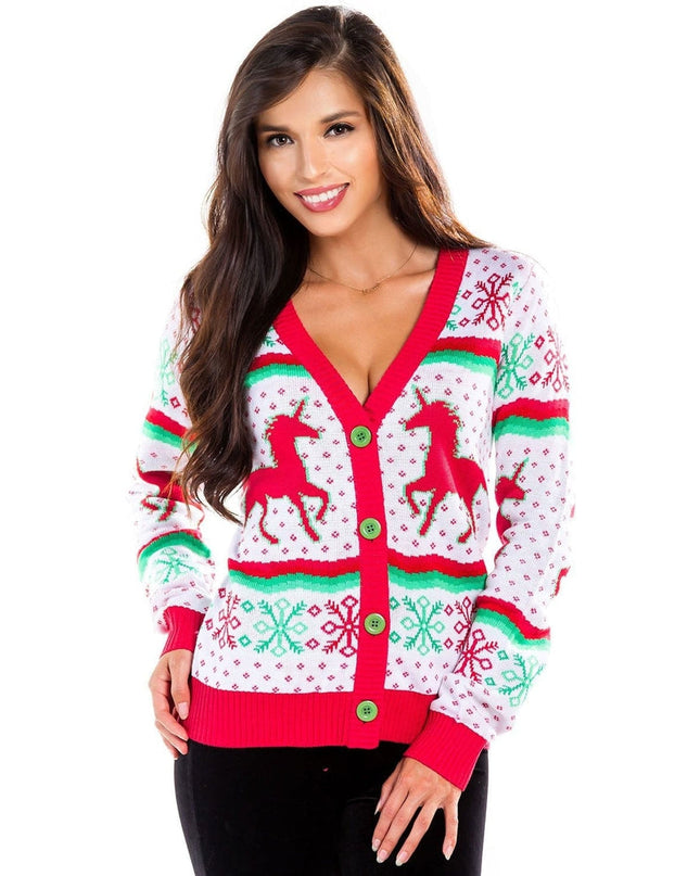 Women's Christmicorn Cardigan Sweater