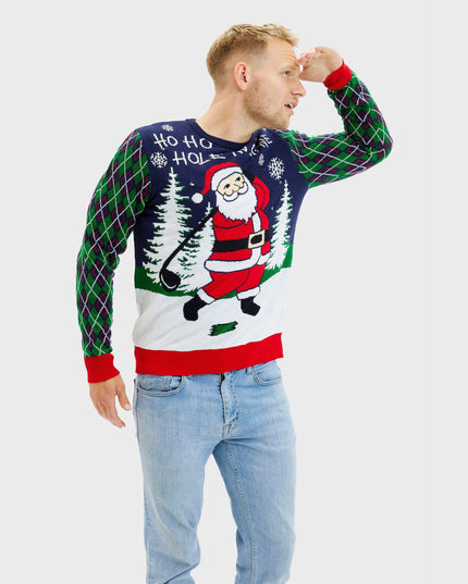 Pull de Noël « Ho Ho Hole In One » pour hommes