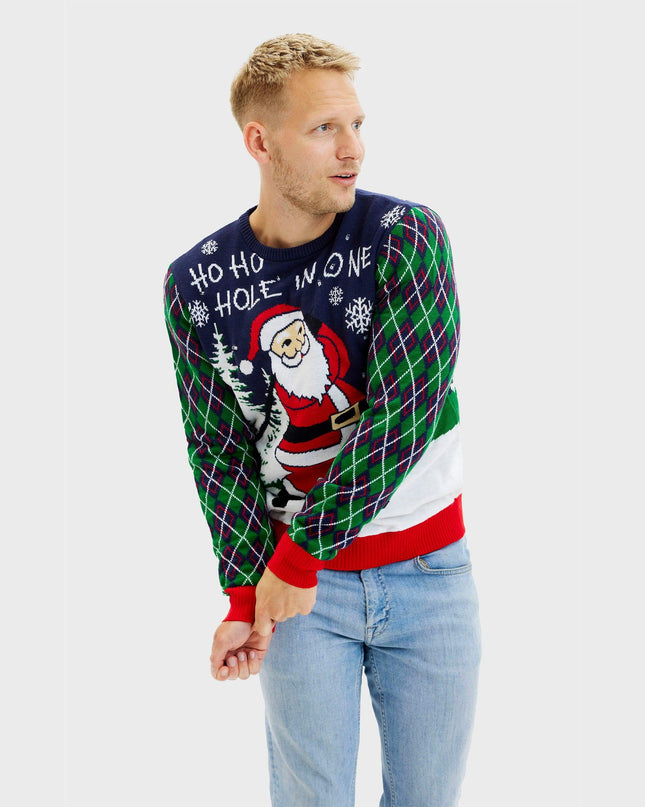 Pull de Noël « Ho Ho Hole In One » pour hommes