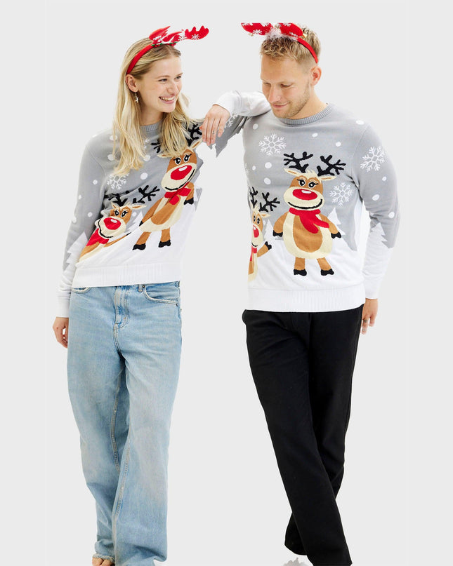 Pull de Noël mignon pour homme - Modèle familial