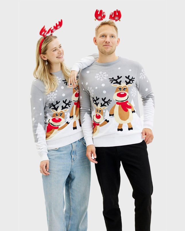 Pull de Noël mignon pour homme - Modèle familial