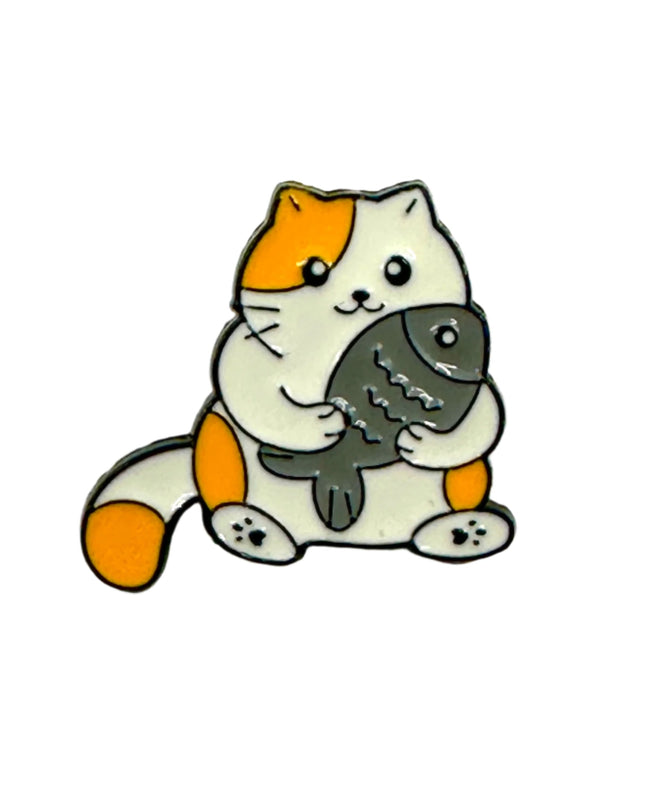 Broche Poisson Chat II - Accessoire amusant pour les amoureux des chats