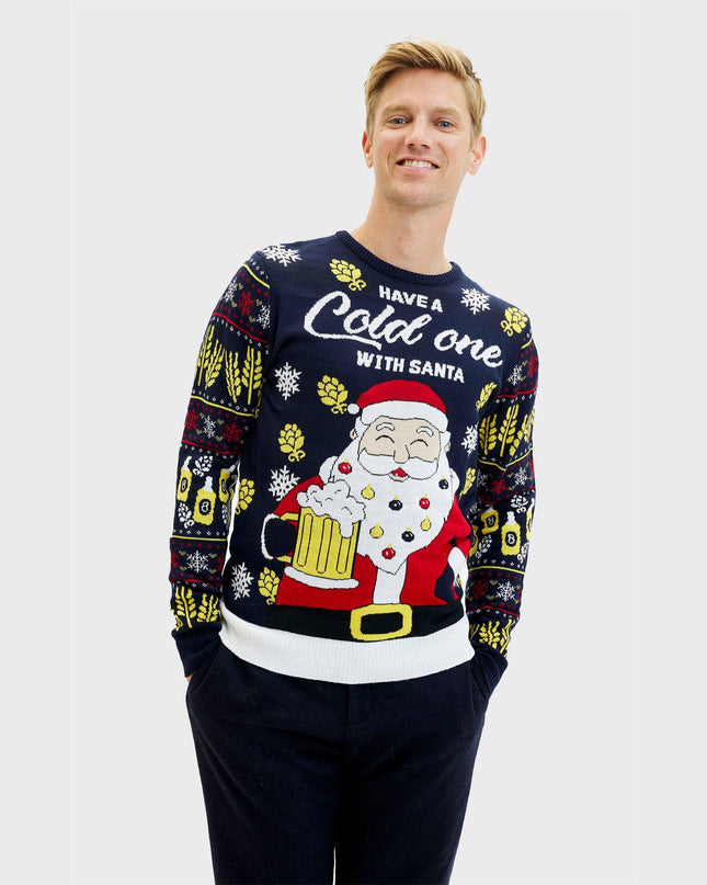 Pull de Noël « Have a Cold One with Santa » pour hommes