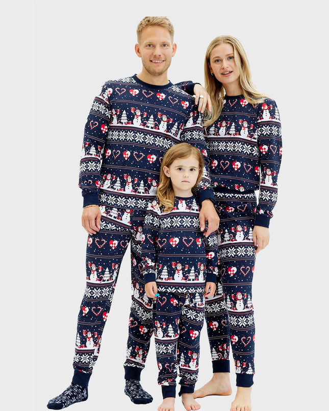Pyjama de Noël bleu marine avec cœur pour hommes