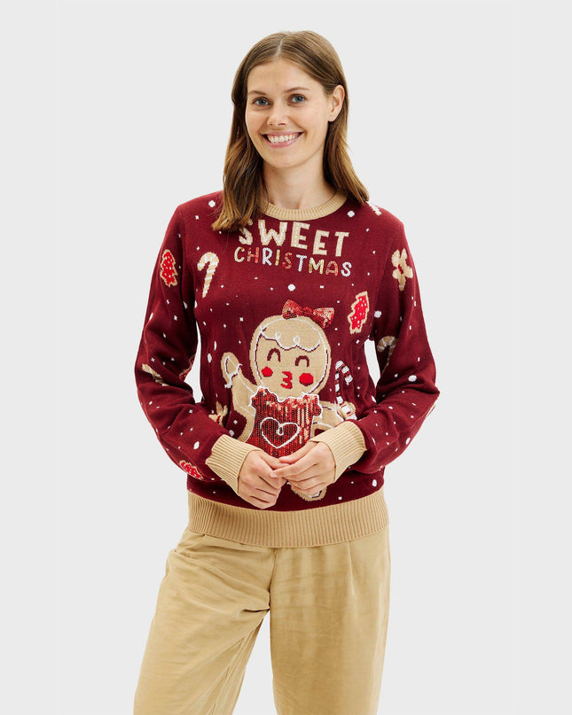 Pull de Noël mignon en forme de biscuit pour femmes