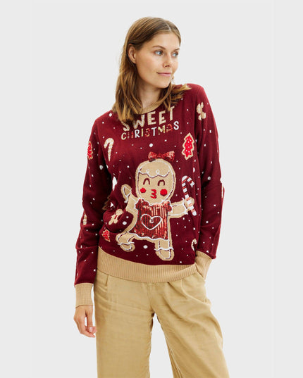 Pull de Noël mignon en forme de biscuit pour femmes