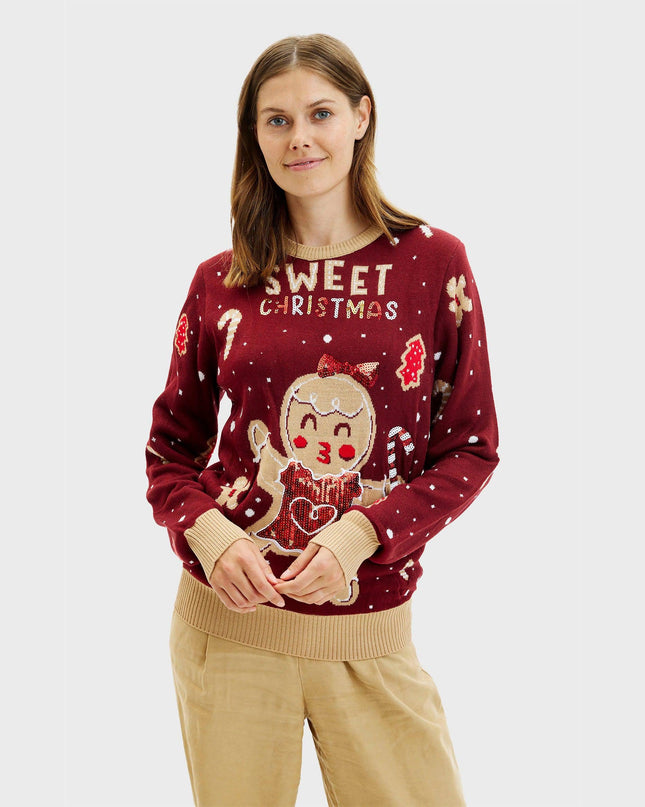 Pull de Noël mignon en forme de biscuit pour femmes