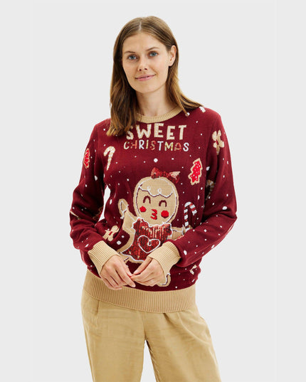 Pull de Noël mignon en forme de biscuit pour femmes