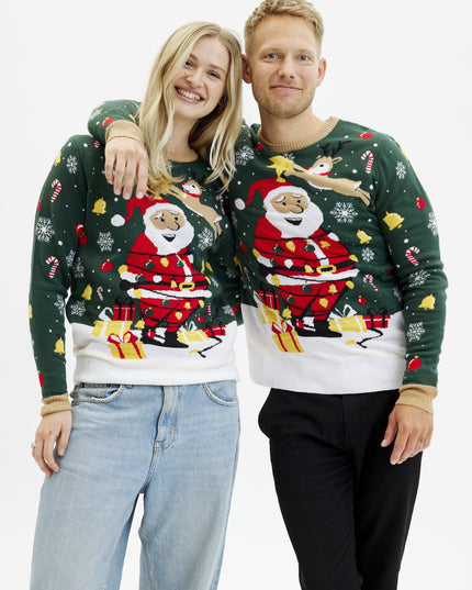 Pull de Noël Père Noël pour homme - Modèle lumineux