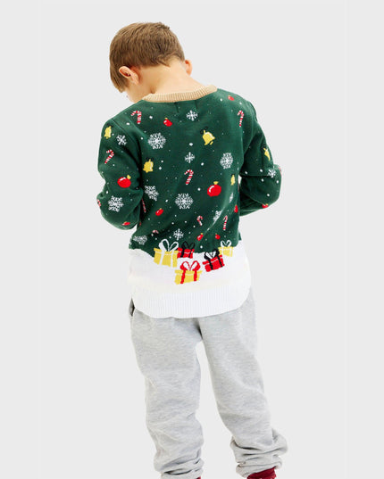 Pull de Noël Père Noël avec étoile et lumières pour enfants