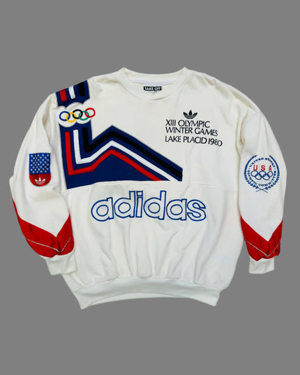 Sweat à capuche vintage - Adidas | XIIIes Jeux olympiques d'hiver de 1980