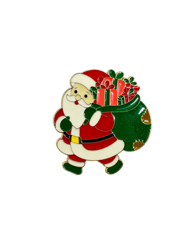 Broche - Père Noël avec sac | Accessoires de Noël mignons