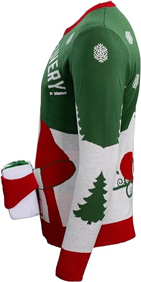 Pull de Noël moche en cadeau 3D du Père Noël, livraison spéciale