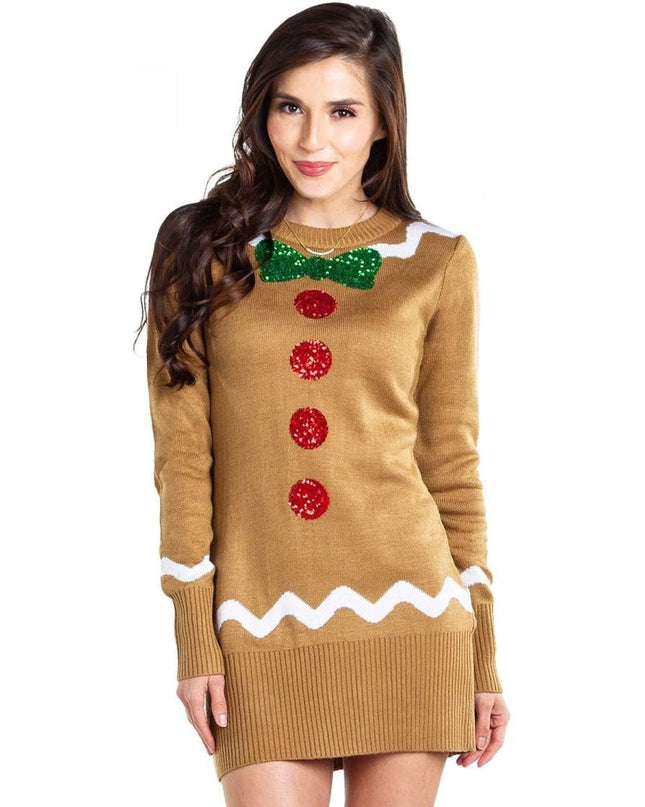 Women's Gingerbread Sweater Dress