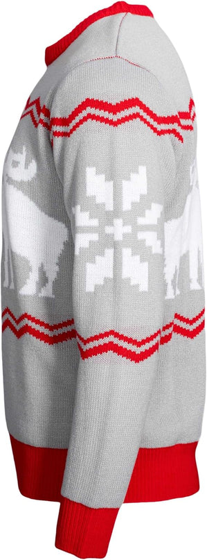 Pull de Noël moche à motifs de flocons de neige et d'orignaux