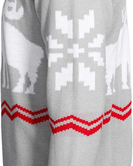 Pull de Noël moche à motifs de flocons de neige et d'orignaux