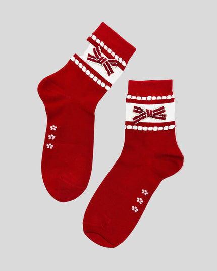 Chaussettes - Joli motif rouge II - Accessoire festif