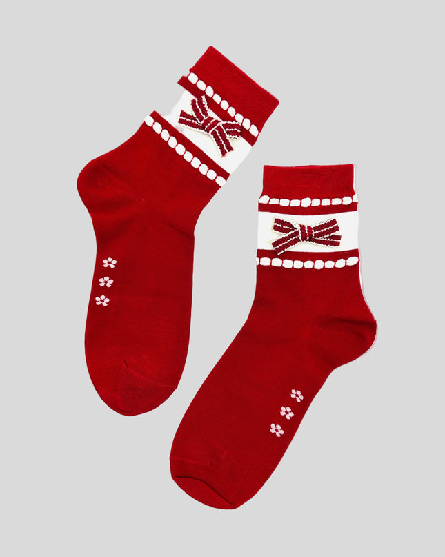 Chaussettes - Joli motif rouge II - Accessoire festif