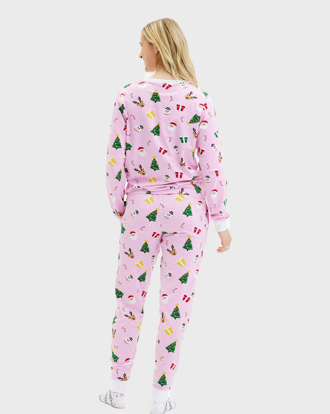 Pyjama de Noël rose pour femme - Confort toute l'année