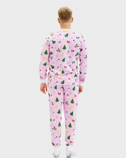 Pyjama de Noël rose pour homme - Confort toute l'année