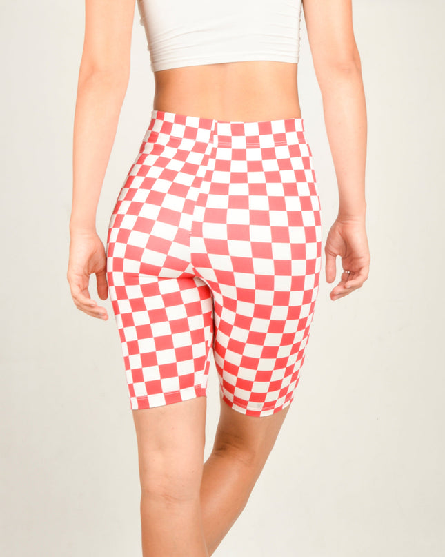 Short de cyclisme - Modèle Pepita rouge pour vêtements de sport