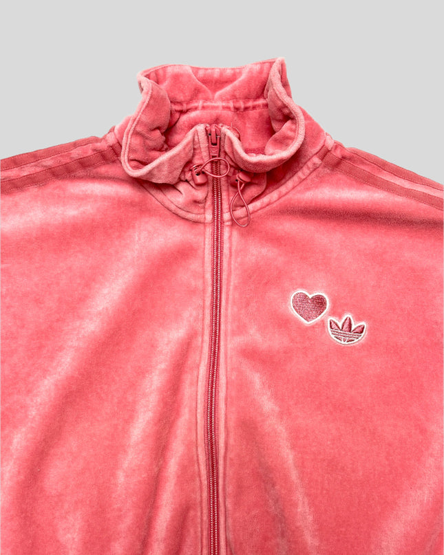 Sweat à capuche vintage Adidas en velours | Pull de Noël festif