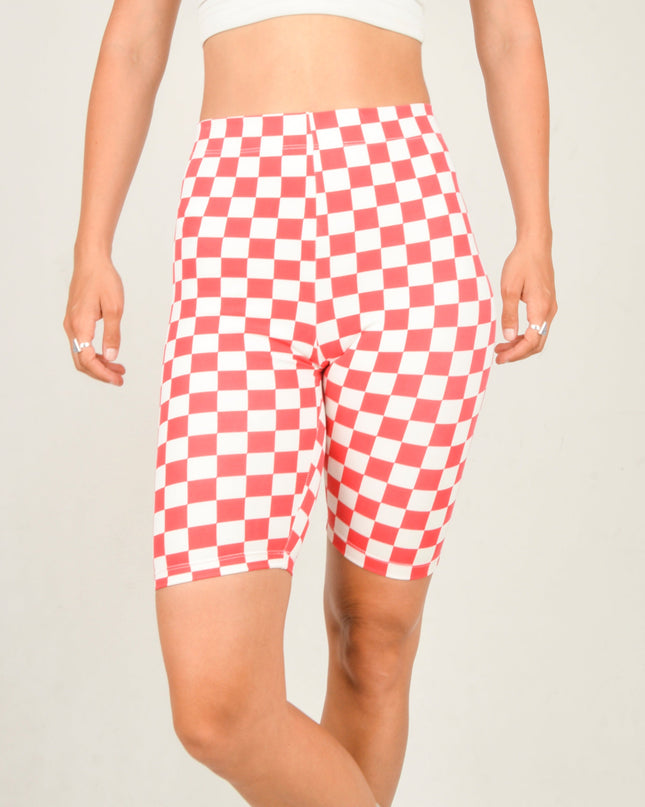 Short de cyclisme - Modèle Pepita rouge pour vêtements de sport