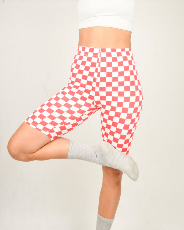 Short de cyclisme - Modèle Pepita rouge pour vêtements de sport