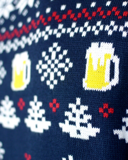 Pull de Noël pour femme avec poche à bière 3D