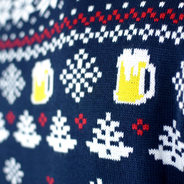 Pull de Noël pour femme avec poche à bière 3D