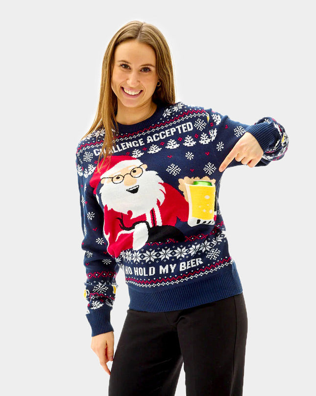 Women's 3D Beer Pocket Christmas Sweater