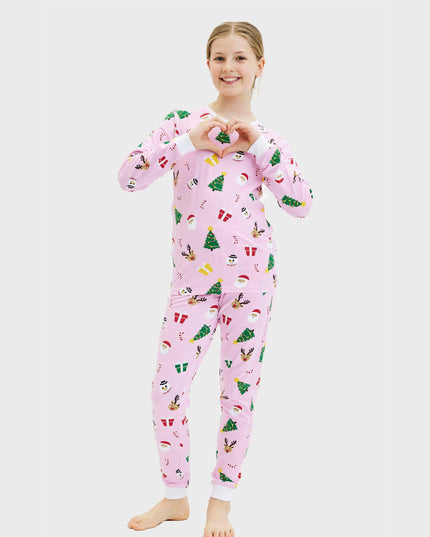 Pyjamas de Noël roses pour enfants - Confort toute l'année