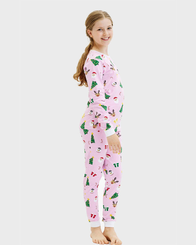 Pyjamas de Noël roses pour enfants - Confort toute l'année