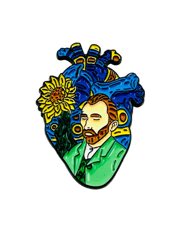 Broche Cœur Gogh - Accessoire artistique inspiré de Van Gogh