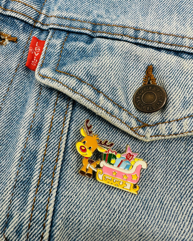 Broche - Traîneau du Père Noël | Accessoires de Noël festifs